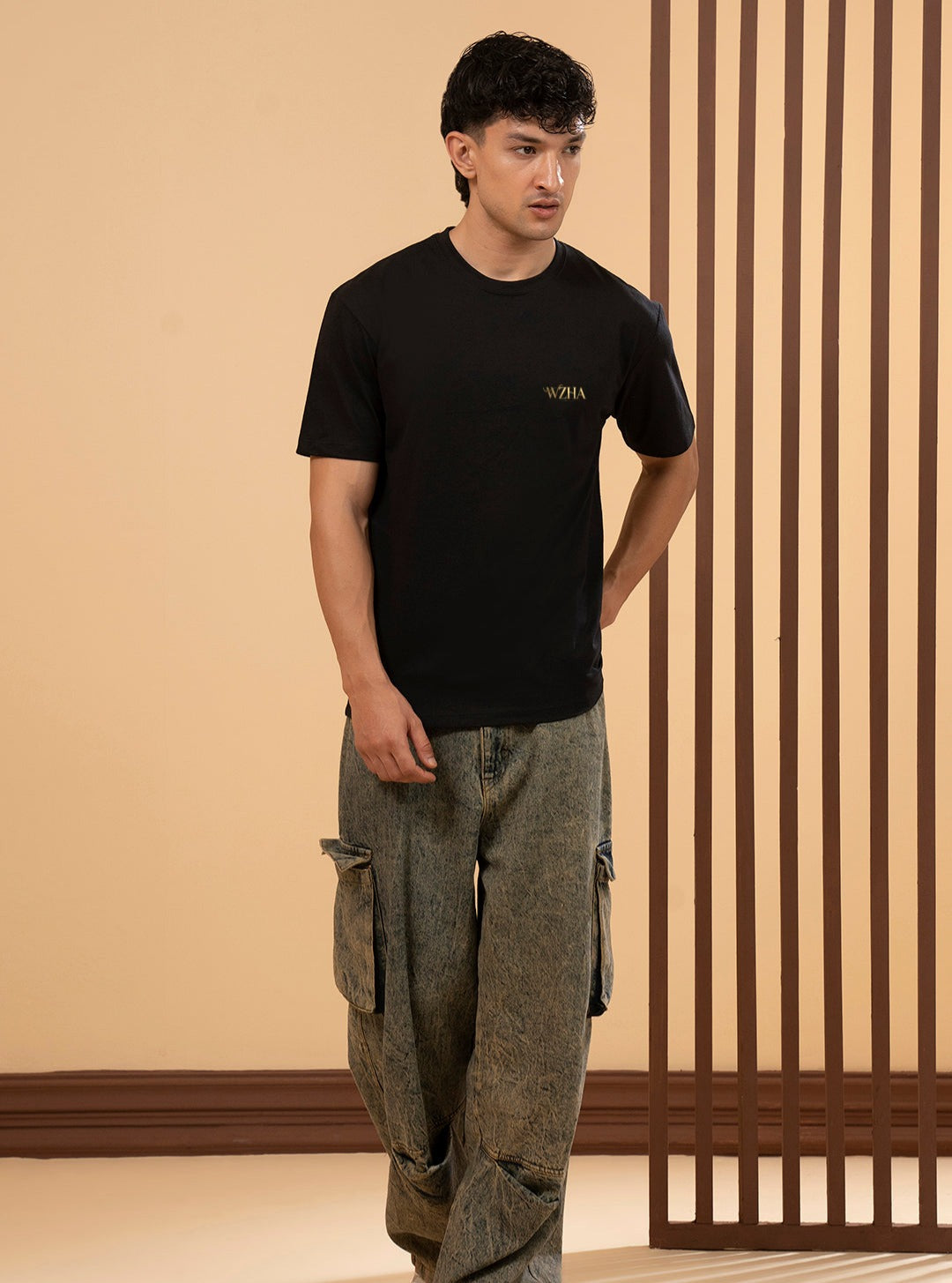 WZHA Signature Essential Black T-Shirt for Men