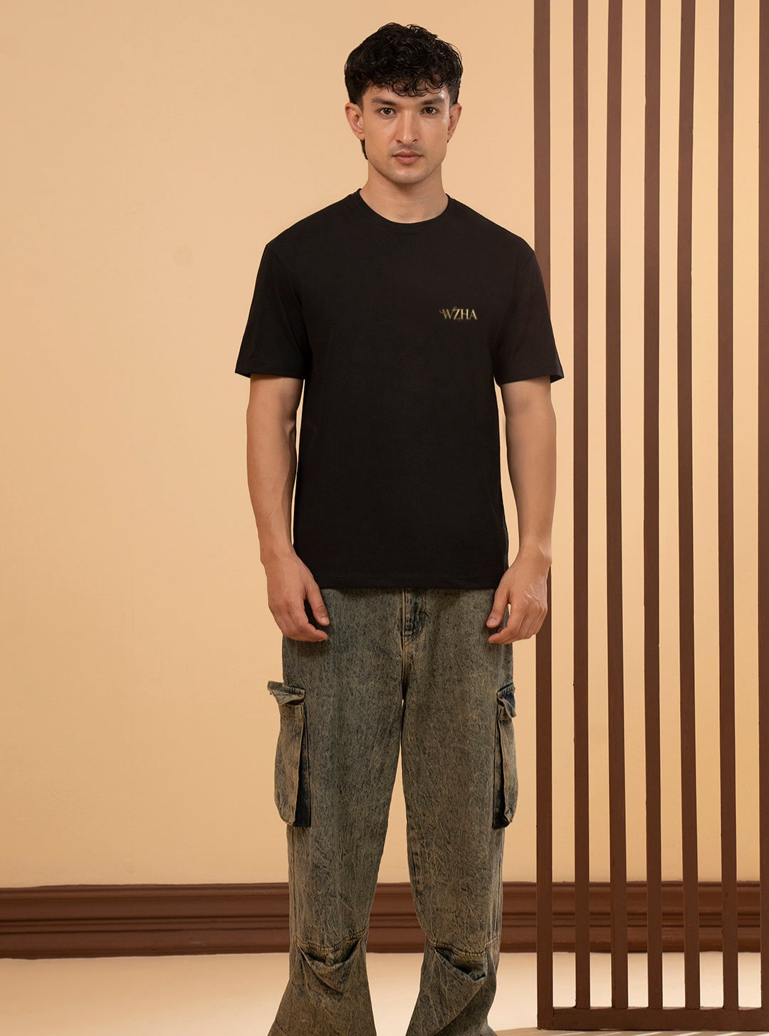 WZHA Signature Essential Black T-Shirt for Men