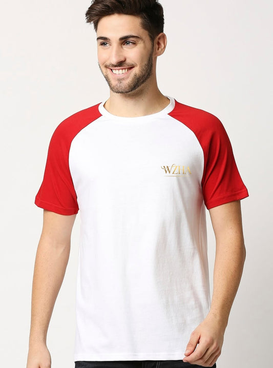 The WZHA Contrast Raglan – White & Red