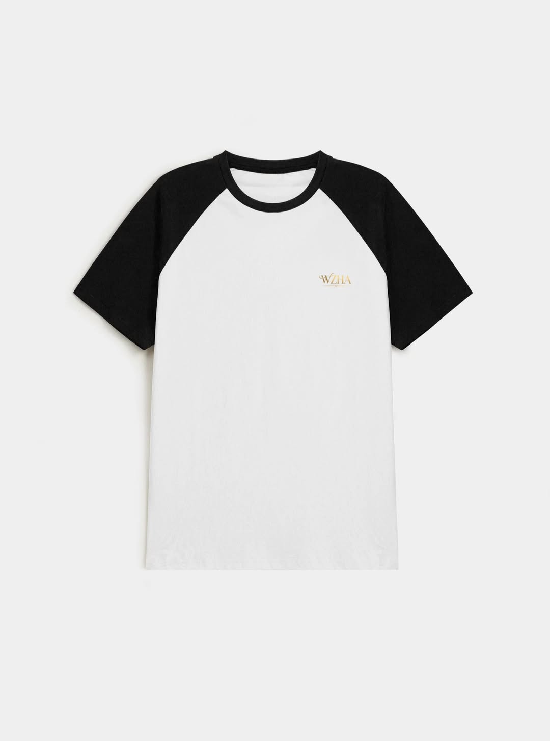 WZHA Classic Contrast Raglan T-Shirt – White & Black