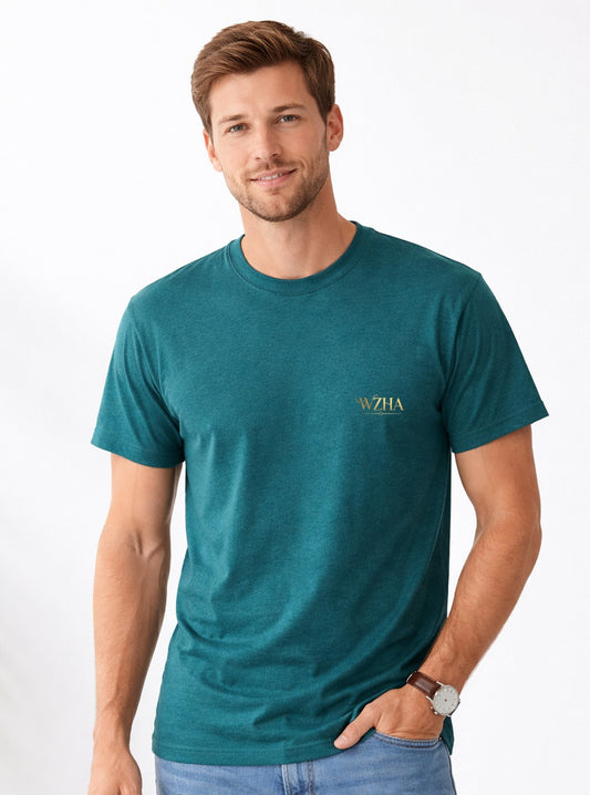WZHA Premium Teal Essential Crew Neck T-Shirt