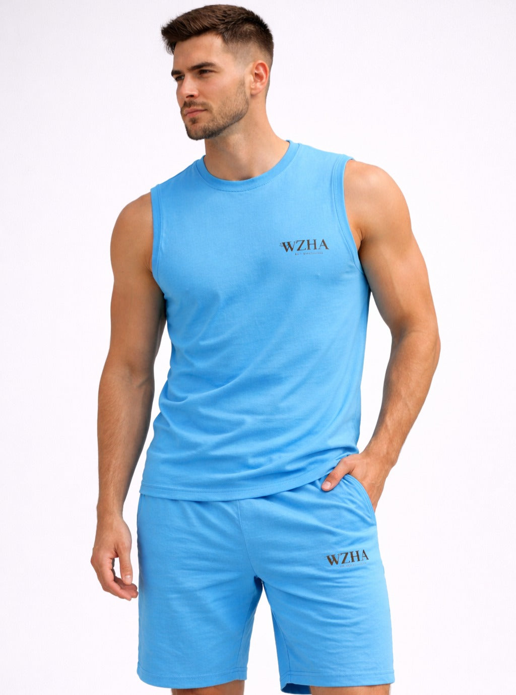 Sky Blue Sleeveless Co-Ord Set